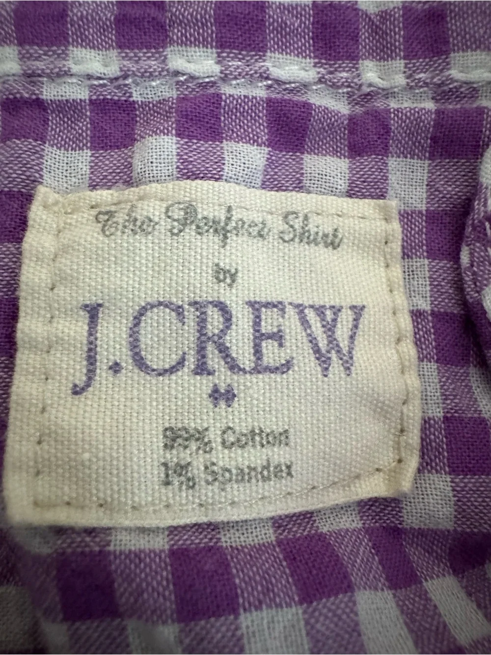 J.Crew Purple Gingham Button Front Shirt Women’s Large